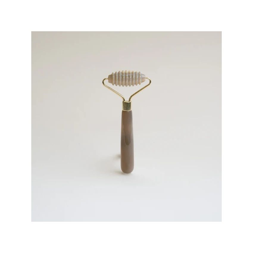 Natural Agate Spiked Facial Roller | Textured Anti-Aging & Detoxifying Massager