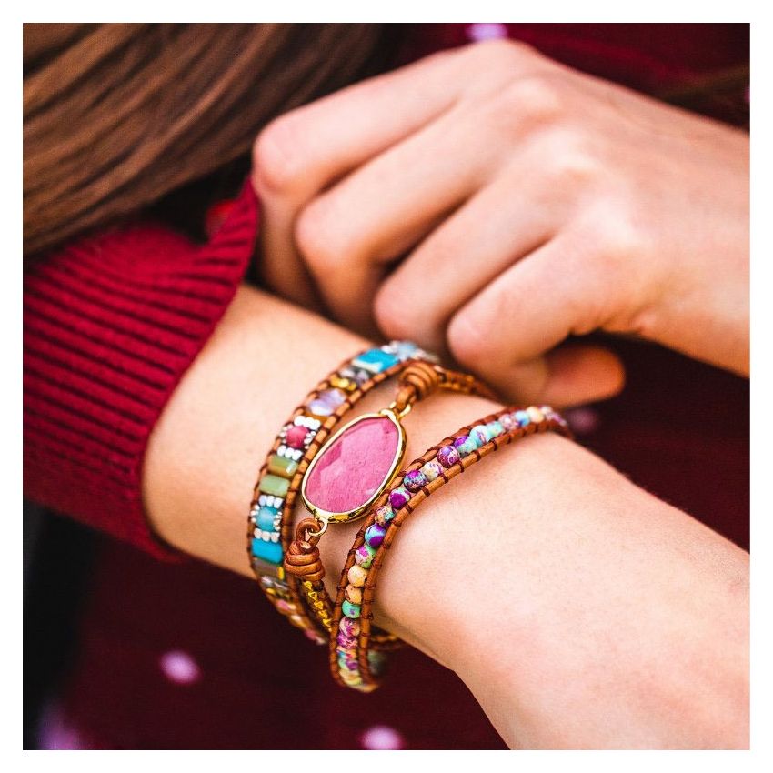 Healing Rhodochrosite Wrap Bracelet