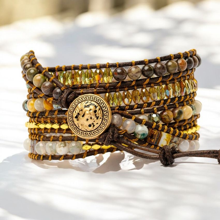 Moonlight Goddess Agate Wrap Bracelet