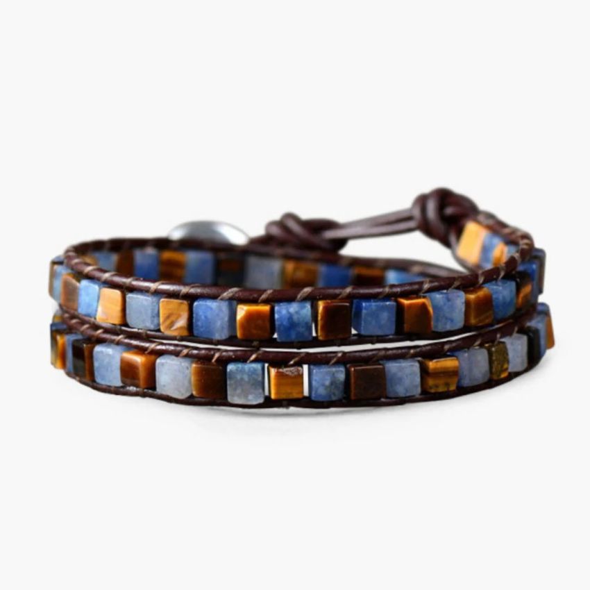 Celestial Natural Stone Leather Bracelet