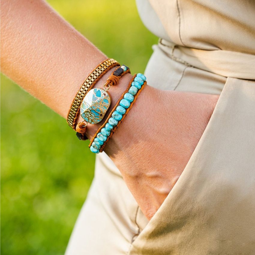 Turquoise Calming Energy Wrap Bracelet
