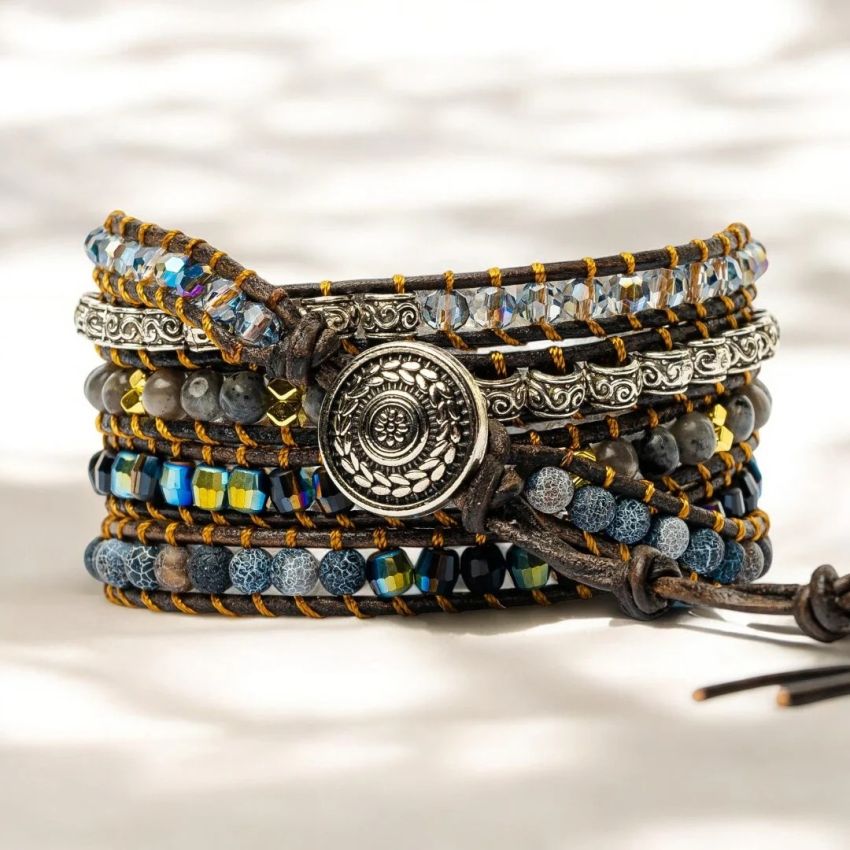 Onyx Moonlight Protection Wrap Bracelet
