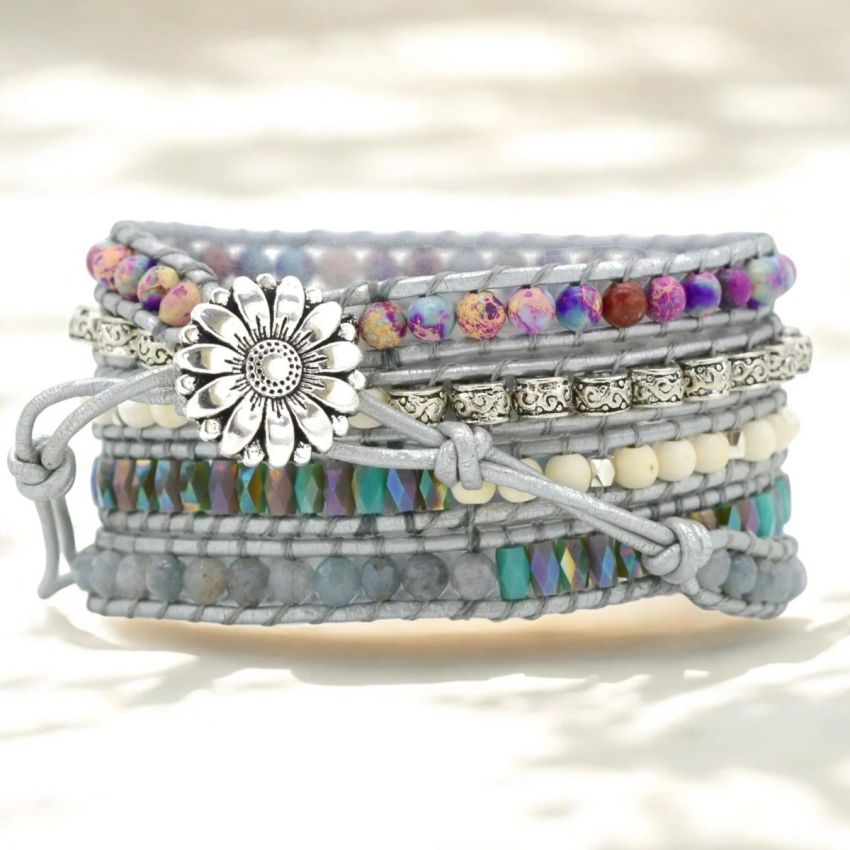 Ocean Jasper Protection Wrap Bracelet