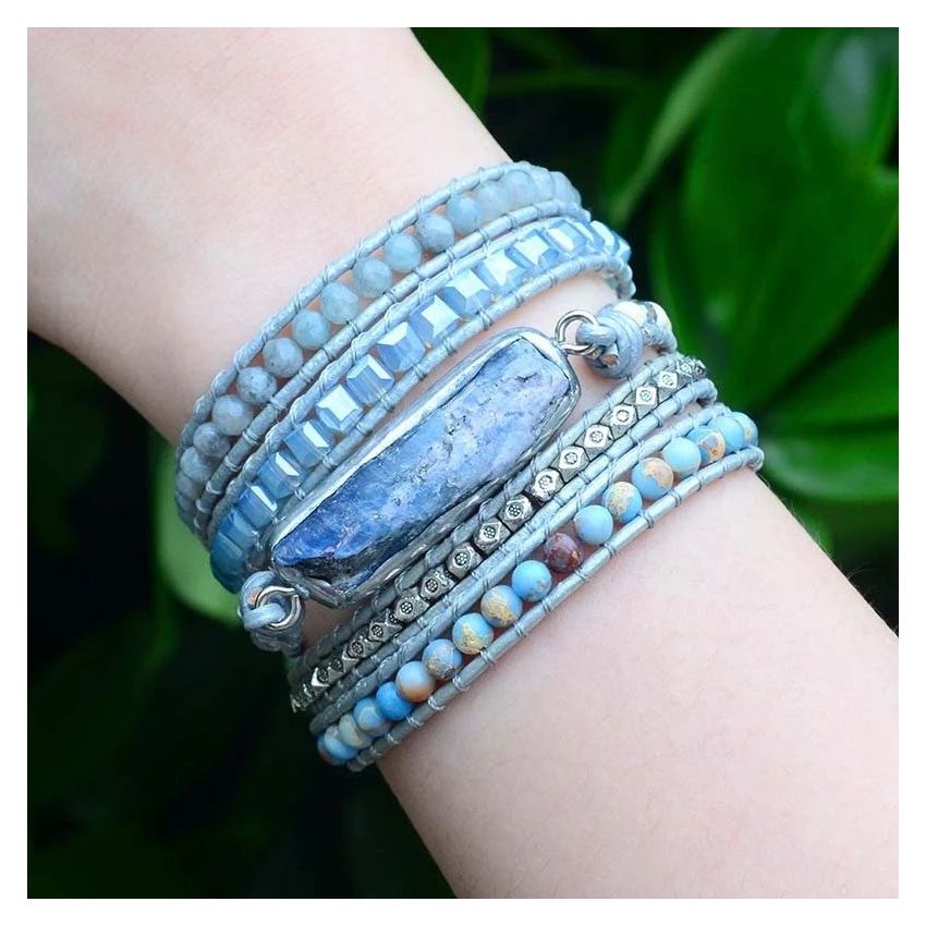 Healing Topaz Queen Silver Wrap Bracelet
