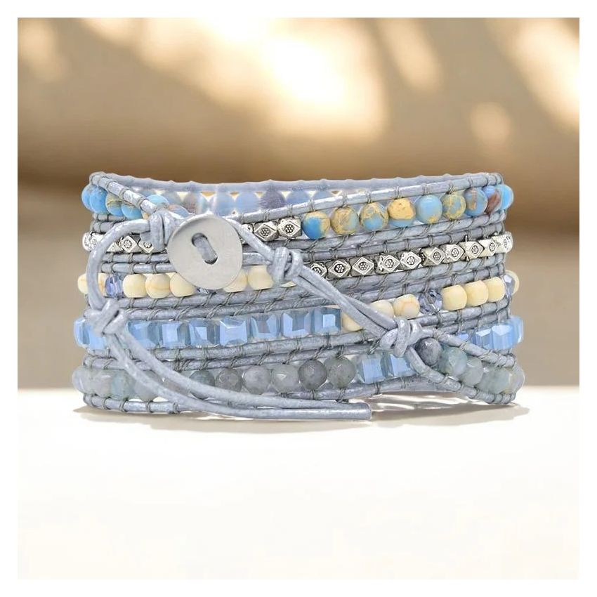 Healing Topaz Queen Silver Wrap Bracelet