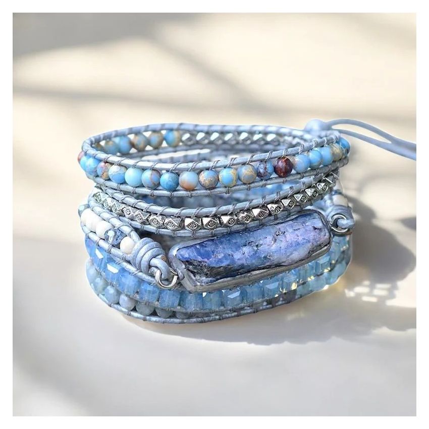 Healing Topaz Queen Silver Wrap Bracelet