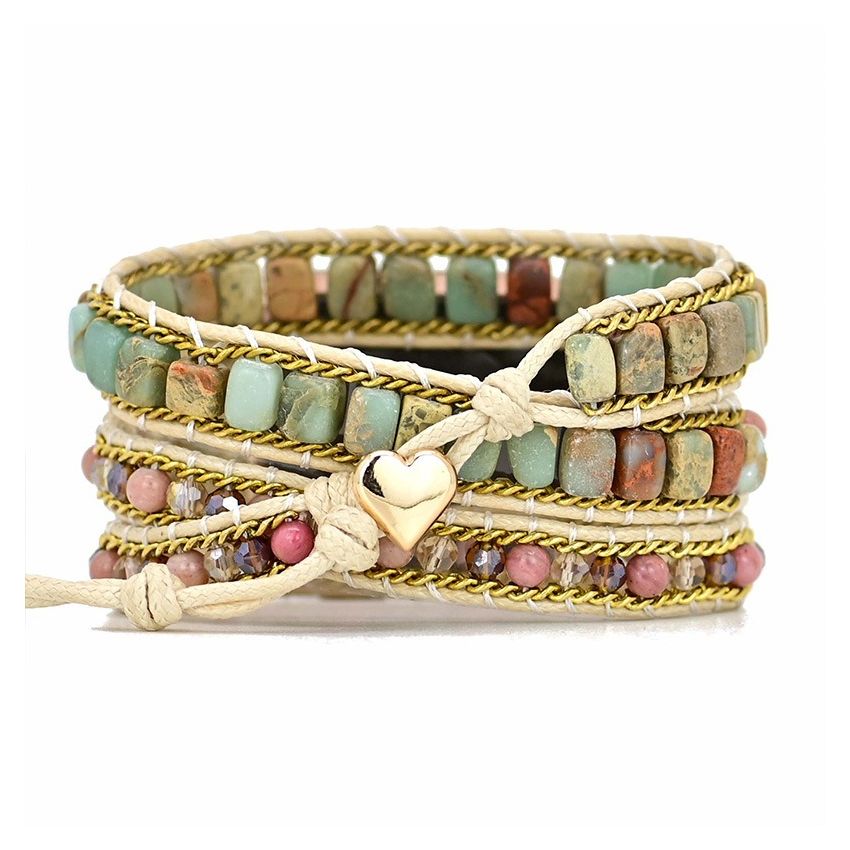 Colorful Jasper Rhodonite Beaded Apple Watch Strap | Band 38mm 40mm 41mm 42mm 44mm 45mm 46mm 49mm | Compatible with all Apple Watch Series