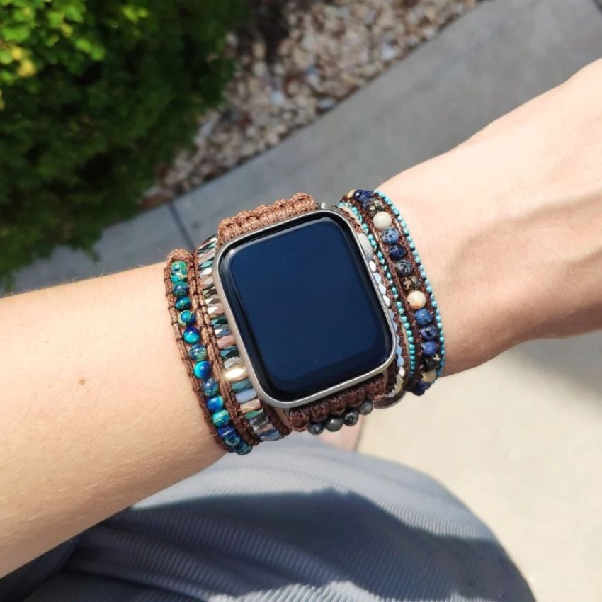 Natural Labradorite _Serene Ocean Apple Watch Strap