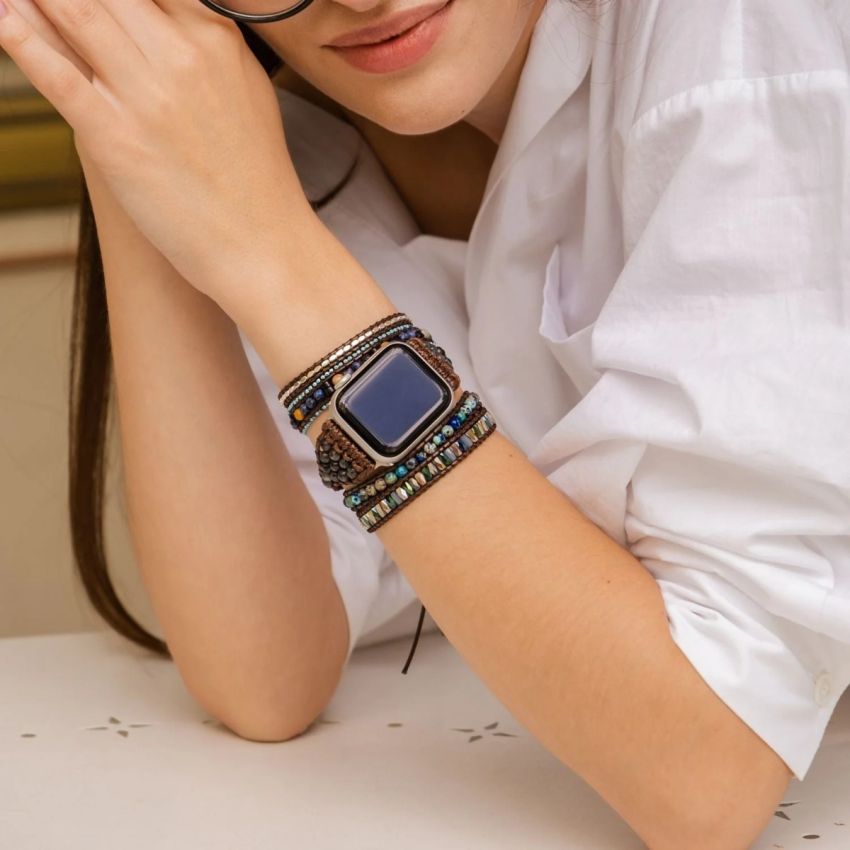 Natural Labradorite _Serene Ocean Apple Watch Strap