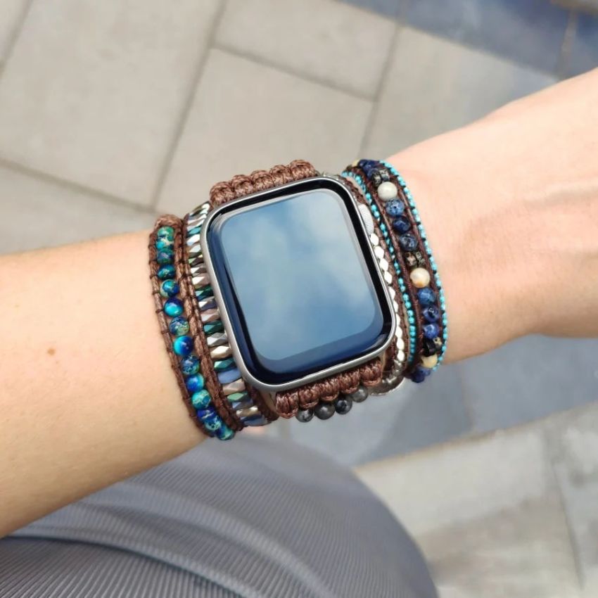 Natural Labradorite _Serene Ocean Apple Watch Strap