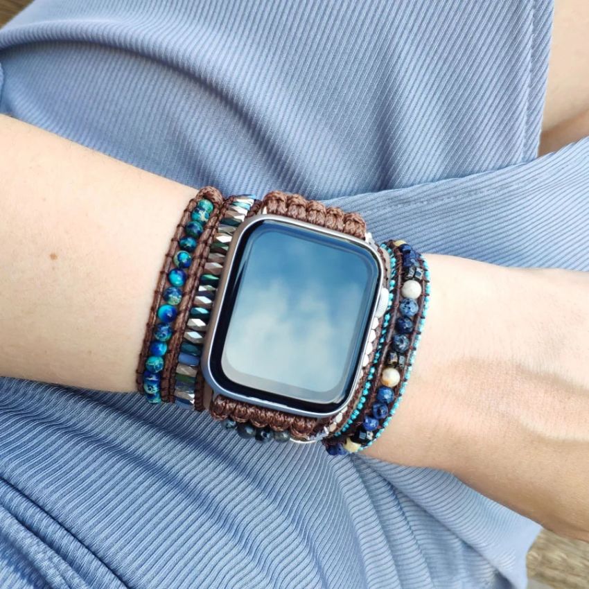 Natural Labradorite _Serene Ocean Apple Watch Strap