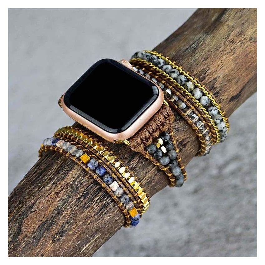 Natural Labradorite Beaded Apple Watch Band