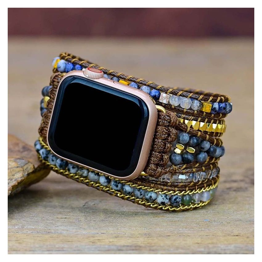 Natural Labradorite Beaded Apple Watch Band