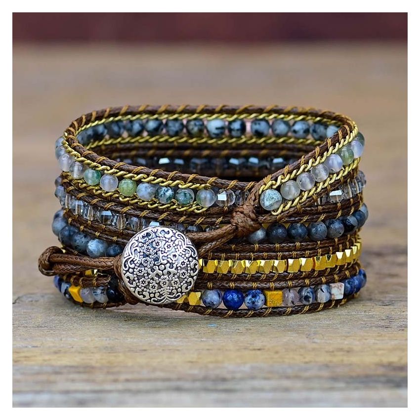Natural Labradorite Beaded Apple Watch Band