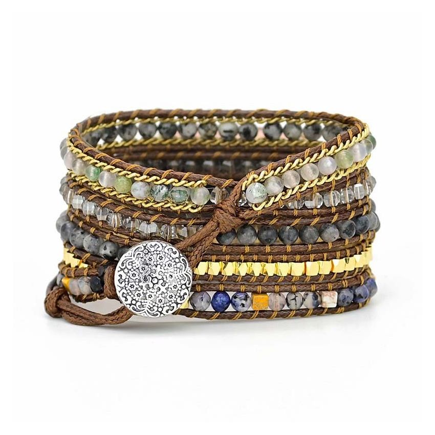 Natural Labradorite Beaded Apple Watch Band