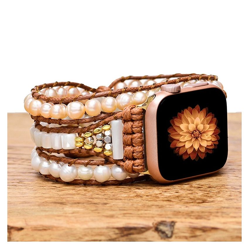 Handmade with Natural Freshwater Pearl Apple Watch Band