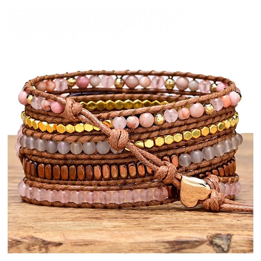 Natural Rhodonite _ose Quartz Rose Gold Apple Watch Band