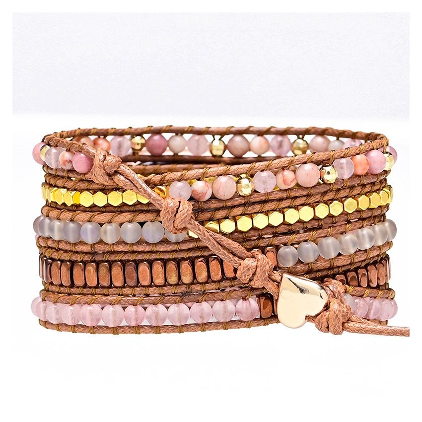 Natural Rhodonite _ose Quartz Rose Gold Apple Watch Band