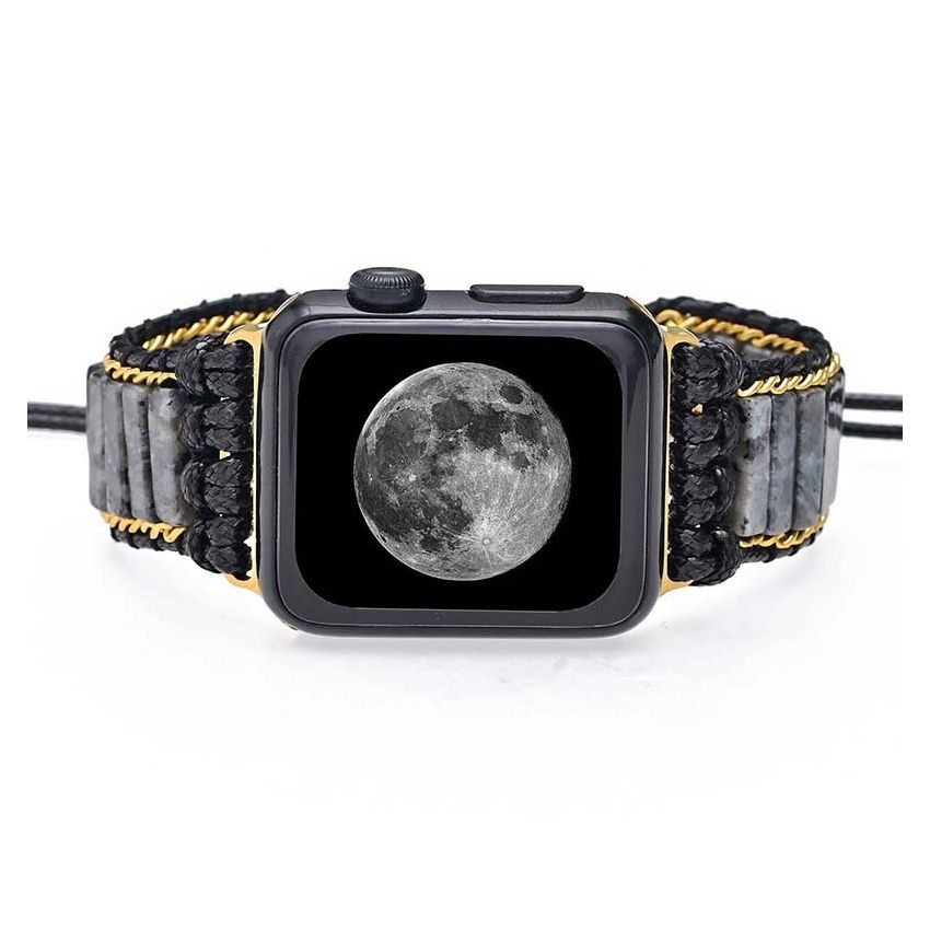 Black Labradorite Tube Apple Watch Band