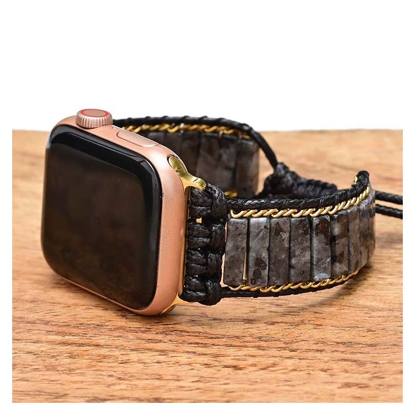 Black Labradorite Tube Apple Watch Band