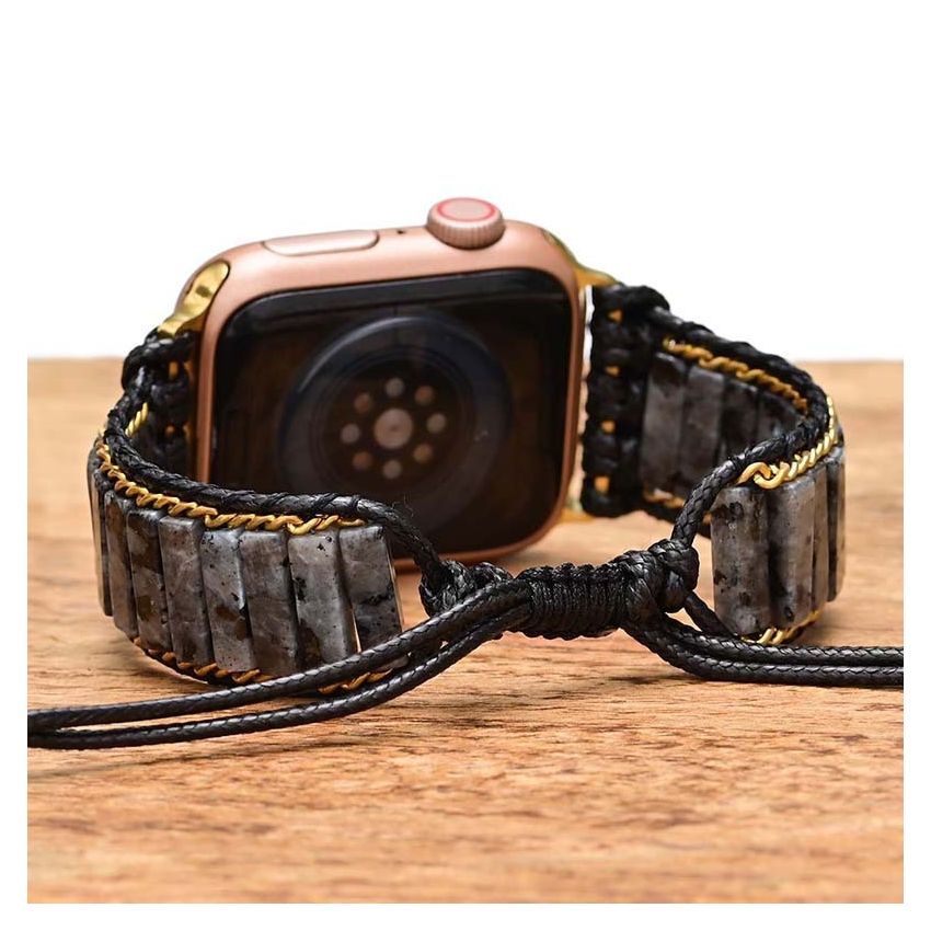 Black Labradorite Tube Apple Watch Band