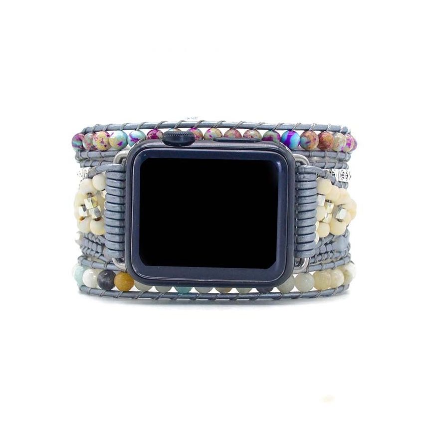 Natural Jasper & Amazonite Apple Watch Band