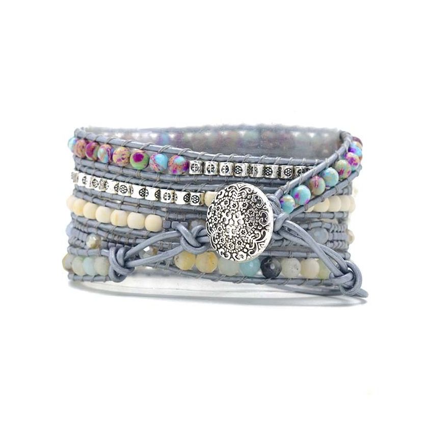 Natural Jasper & Amazonite Apple Watch Band