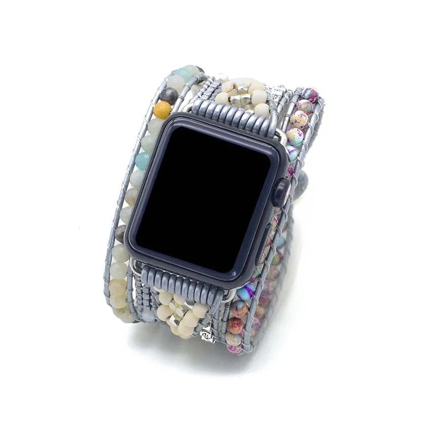 Natural Jasper & Amazonite Apple Watch Band