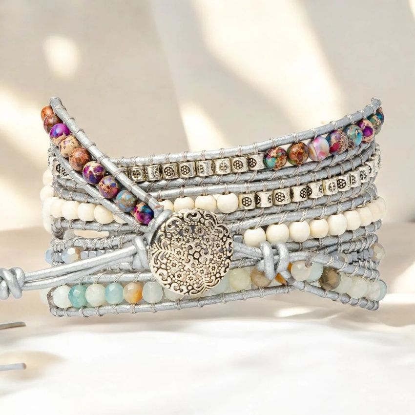 Natural Jasper & Amazonite Apple Watch Band