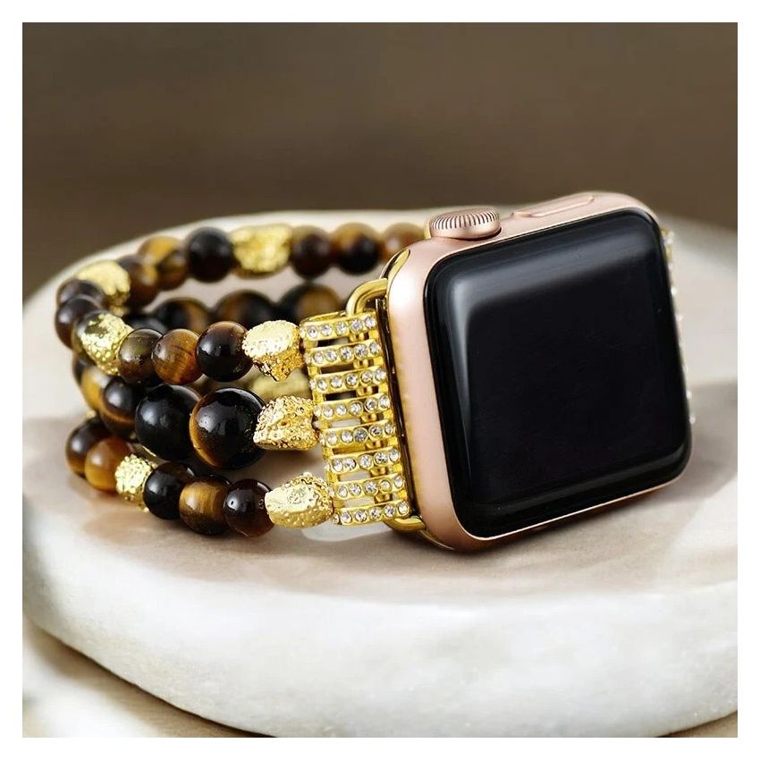 Tiger Eye Gleam Stretch Apple Watch Strap