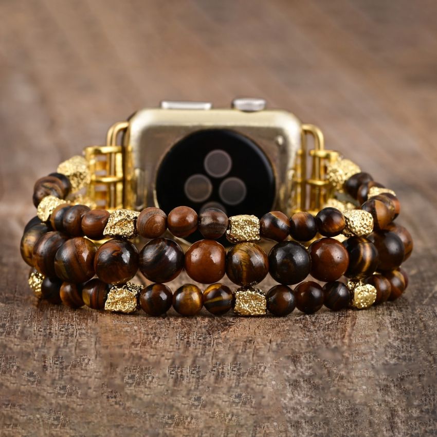 Tiger Eye Gleam Stretch Apple Watch Strap