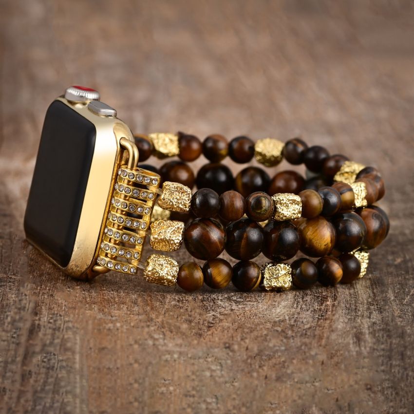 Tiger Eye Gleam Stretch Apple Watch Strap