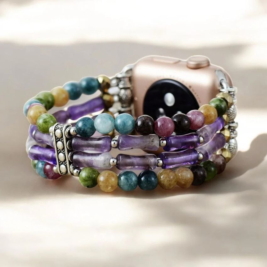 Mosaic Amethyst Stretch Apple Watch Strap