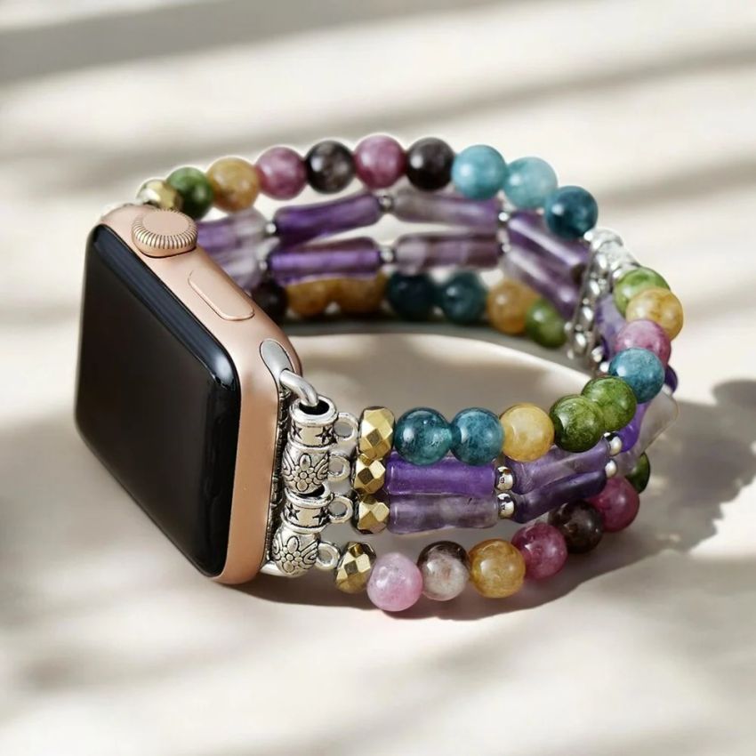 Mosaic Amethyst Stretch Apple Watch Strap