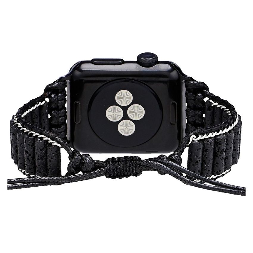 Black Lava Smart Watchband Strap for Apple Watch Women Men Bracelet Healing Gift