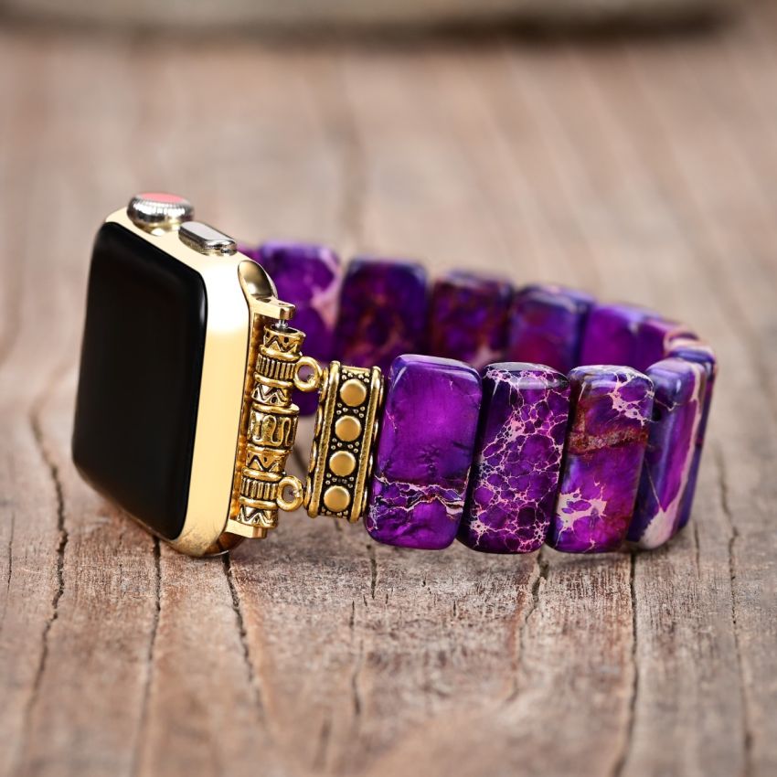 Indigo Tibetan Jasper Stretch Apple Watch Strap