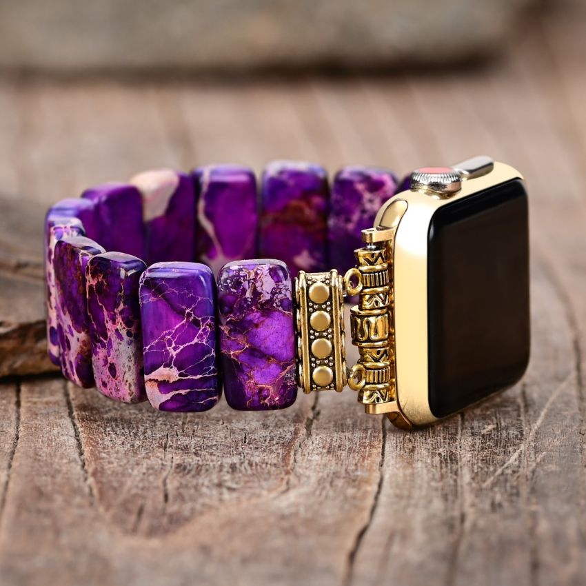 Indigo Tibetan Jasper Stretch Apple Watch Strap
