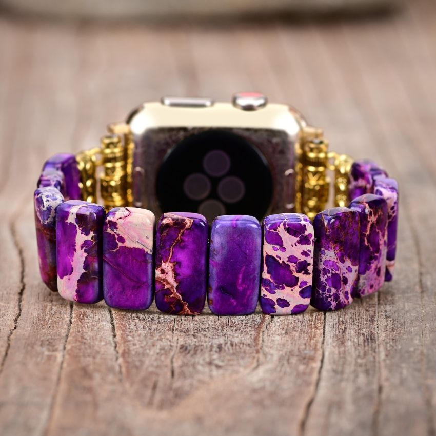 Indigo Tibetan Jasper Stretch Apple Watch Strap