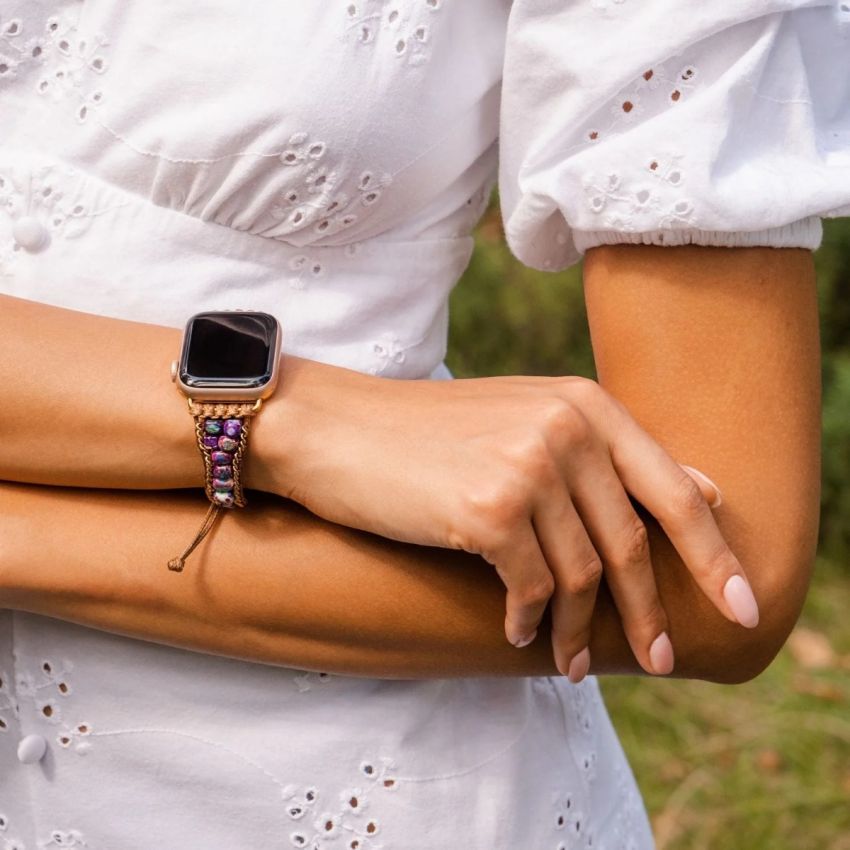 Moonlight Jasper Apple Watch Strap |Energy Stone Apple Watch Band Boho
