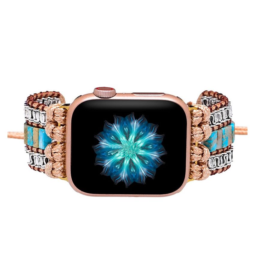 Handmade Shoushan Stone Boho Stylish iWatch Strap for Apple Watch Series 8, 7, 6, 5 (38/41/42/45/49mm Bands)