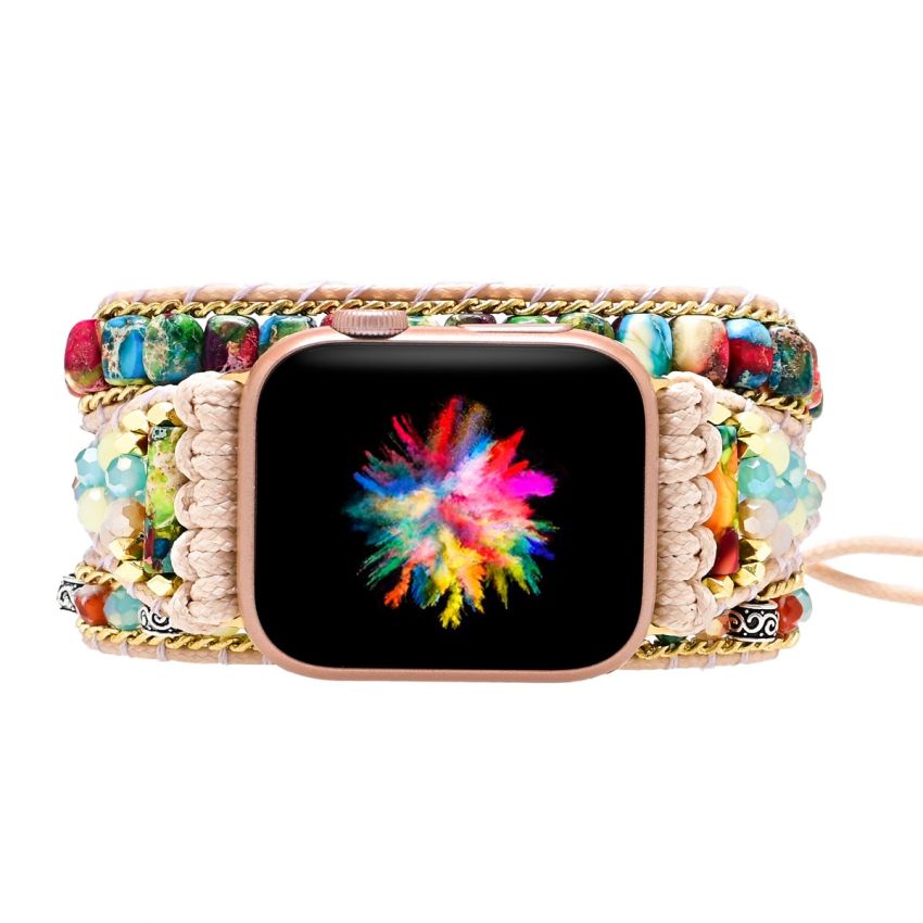 Mixed Colour Agate Apple Watch Strap