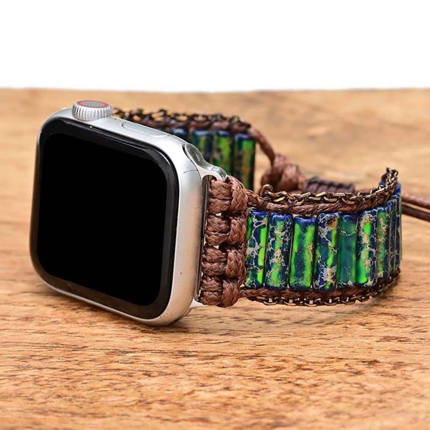 Divine Balance Apple Watch Strap – Handmade Emperor Jasper Bracelet Band