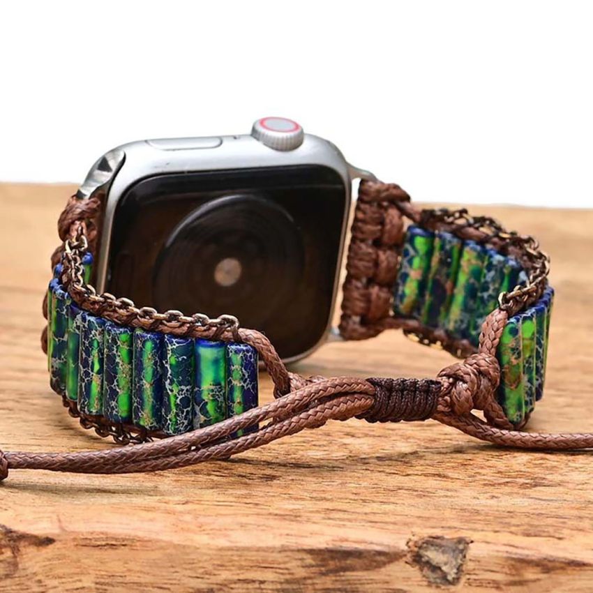 Divine Balance Apple Watch Strap – Handmade Emperor Jasper Bracelet Band