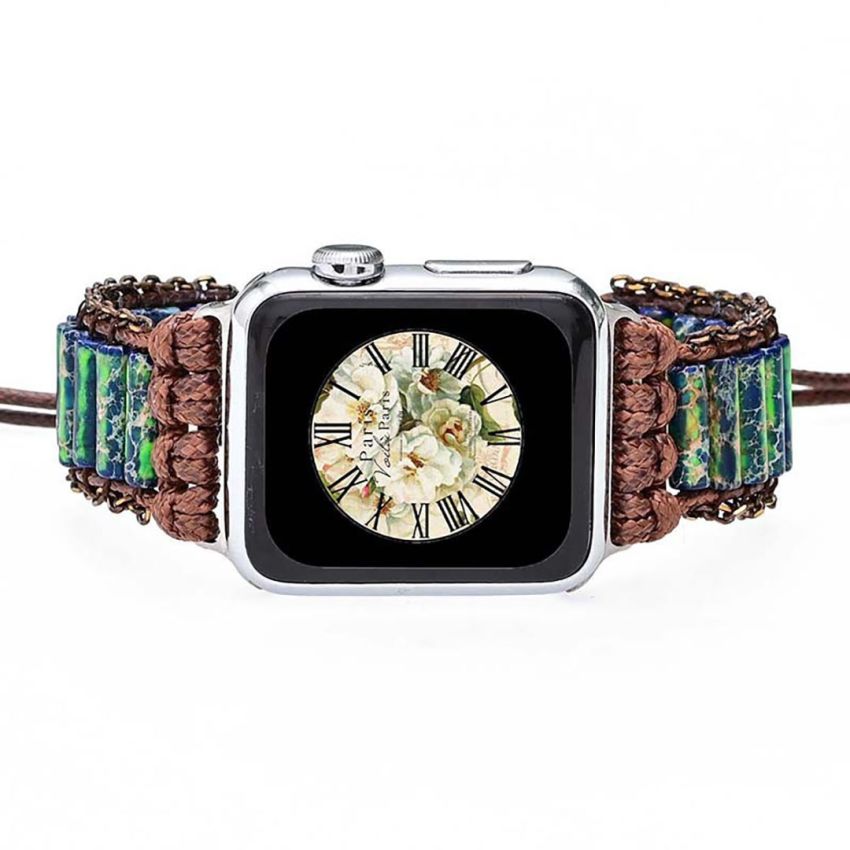 Divine Balance Apple Watch Strap – Handmade Emperor Jasper Bracelet Band