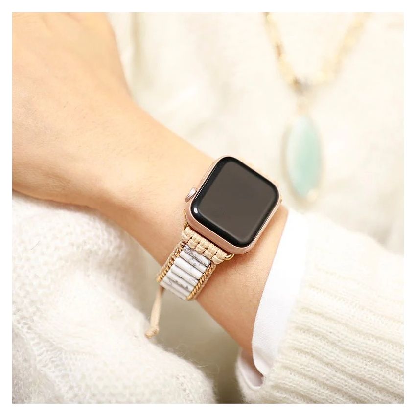 Heavenly Howlite Apple Watch Strap – Calming Crystal Bracelet Band