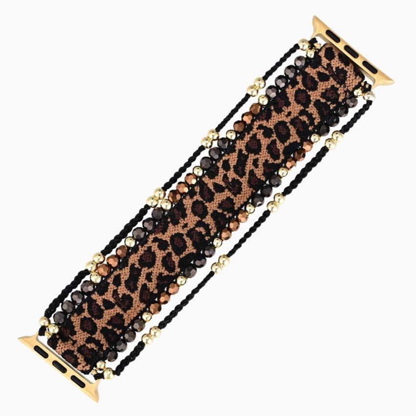 Safari Chic Apple Watch Strap – Handmade Beaded Stretch Band