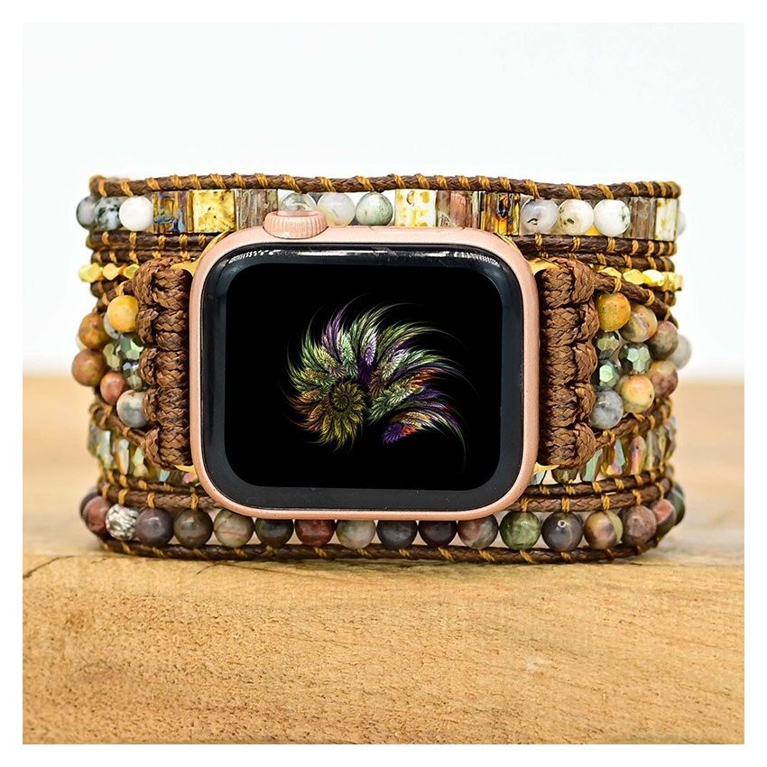 Agate Moonlight / Moonlight Goddess Apple Watch Strap – Handmade Healing Crystal Band