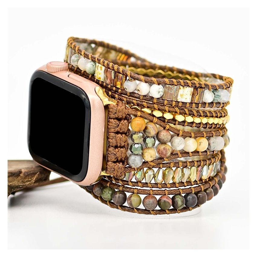 Agate Moonlight / Moonlight Goddess Apple Watch Strap – Handmade Healing Crystal Band