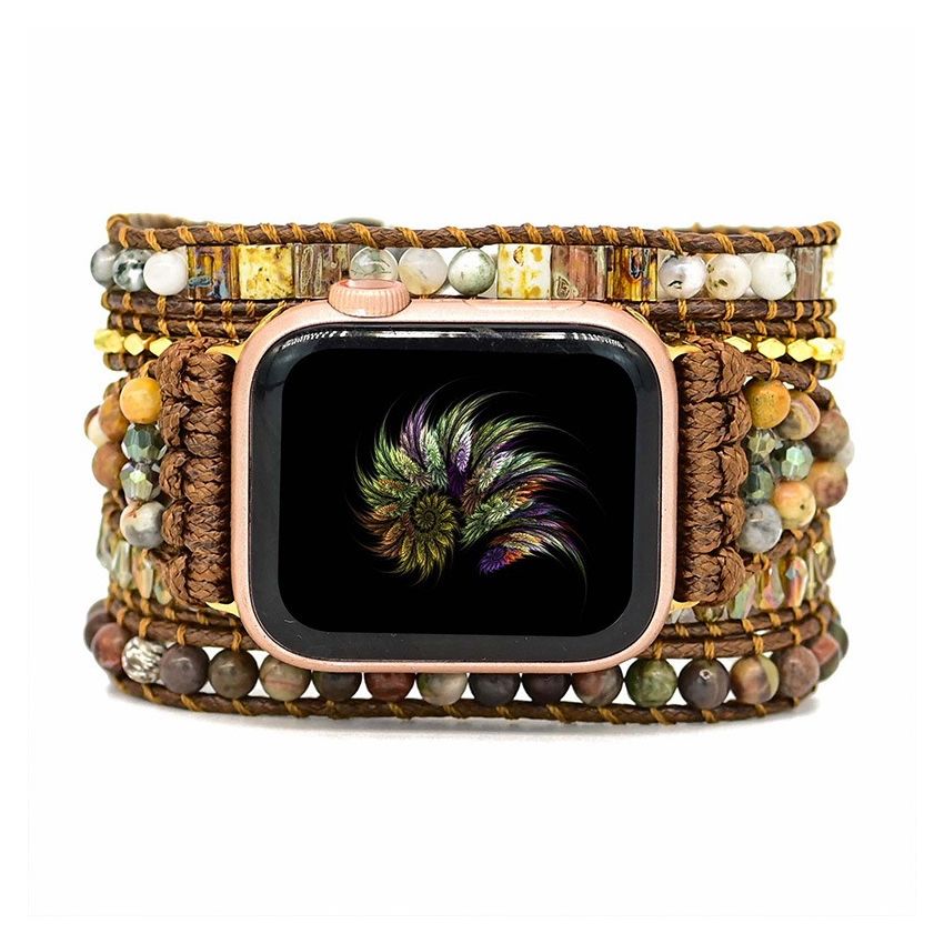 Agate Moonlight / Moonlight Goddess Apple Watch Strap – Handmade Healing Crystal Band