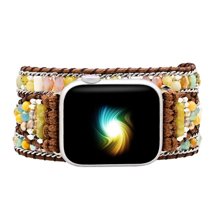 Boho Beaded Apple Watch Band – Handmade Bracelet Strap for Series 10/9/8/7/6/SE (38–49mm)